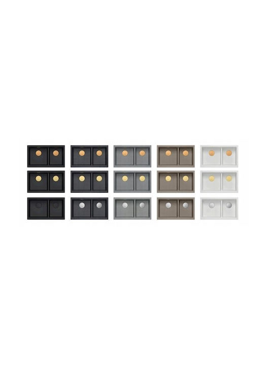 GraniteQ Undermount Sink Inox W76xD45cm Black