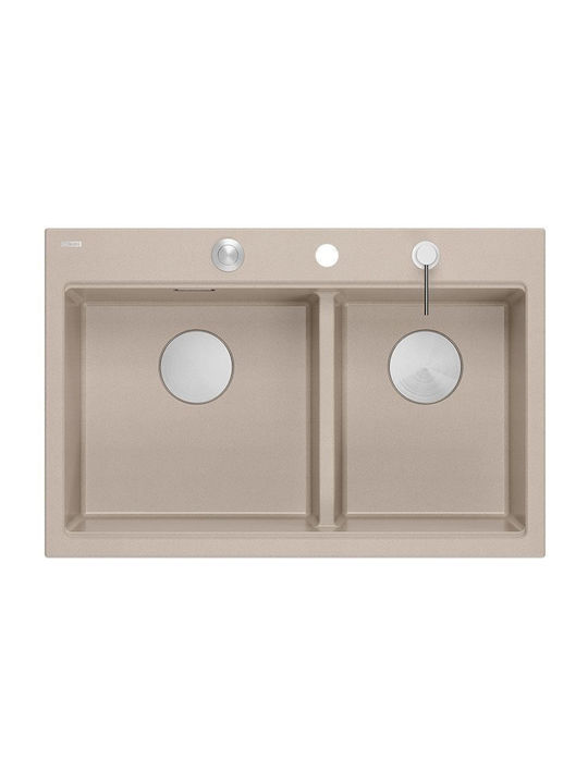 GraniteQ Drop-In Sink Synthetic Granite W76xD50cm Beige