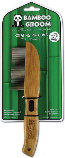 Bamboo Groom Fine Comb with 77 Rotating Teeth