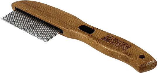 Bamboo Groom Fine Comb with 77 Rotating Teeth