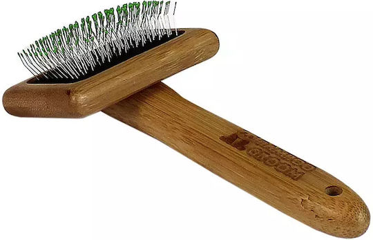 Bamboo Groom Brush Small for Long-Haired Dogs for Coat Grooming Gray
