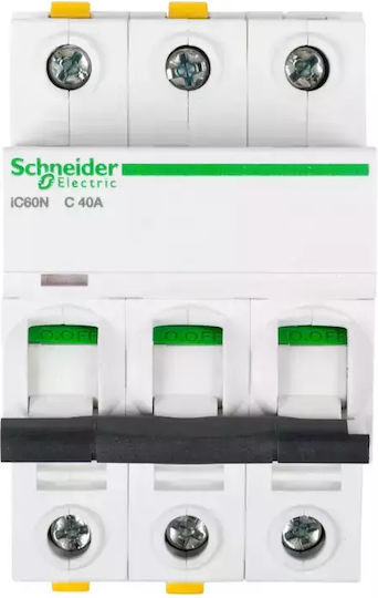 Schneider Electric Αυτόματη Ασφάλεια 40A Τριπολική AC A9F04340