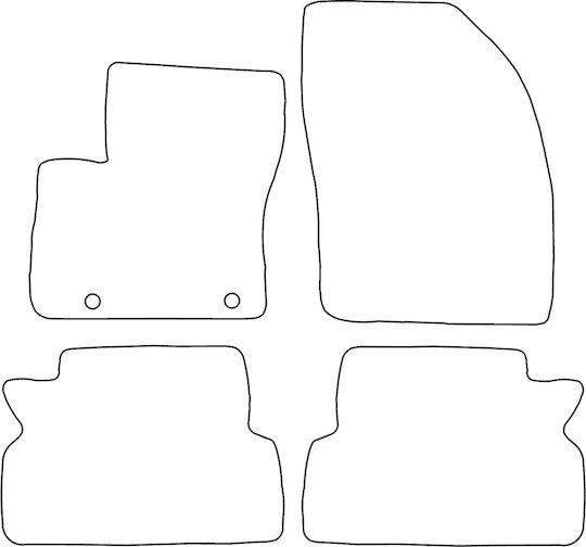 Set Velour Mats Matching Ford C-max I 2003-2010 Blue Edging