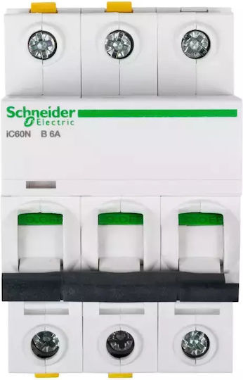 Schneider Electric Automatic Circuit Breaker 6A Triple-pole AC A9F03306