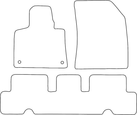 Set Covorașe Velur Potrivite Citroen C4 Picasso Ii 5 Locuri 2012-2019 Margine Albastră