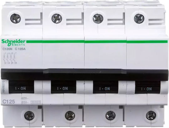 Schneider Electric Αυτόματη Ασφάλεια 125A Τετραπολική AC A9N18376