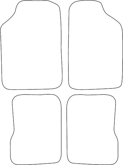 Set Covorașe Auto Velur Compatibile Skoda Favorit 1988-1994 Margine Roșie