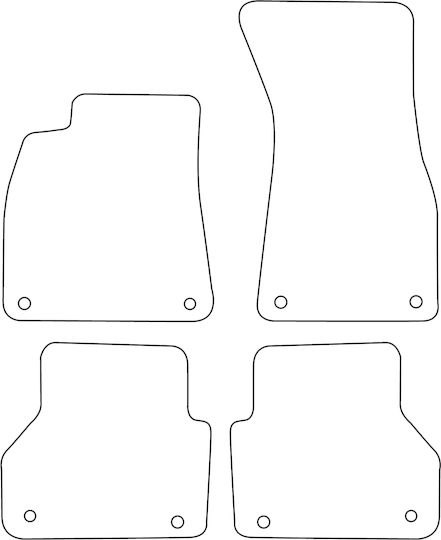 Set Velour Mats Matching Audi A7 Ii 2018 Blue Edging
