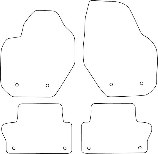 Set Velour Mats Matching Volvo Xc60 I 2008-2017 Black Edging