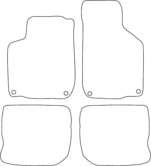 Set Velour Mats Matching Volkswagen Bora 1997-2005 Black Edging