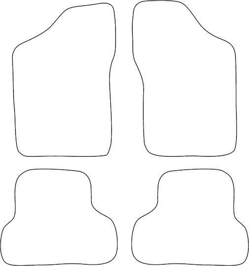Set Covorașe Auto Velur Compatibile Fiat Cinquecento 1991-1998 Margine Roșie