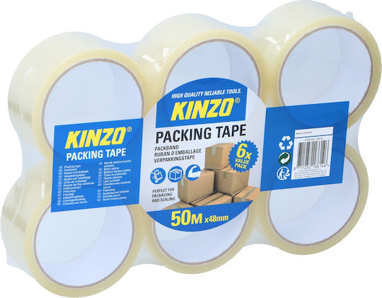 Kinzo Verpackungsfolie 48mm x 50m Transparent 6Stück