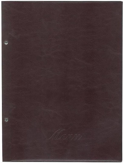 Next Menu Holder Made of PU Leather in Burgundy Colour 32x24 cm with Pyrography
