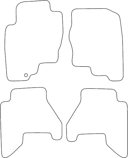 Set Covorașe Velur Potrivire Nissan Căutător De Drumuri Iii R51 2004-2010 3 Uși Margine Roșie