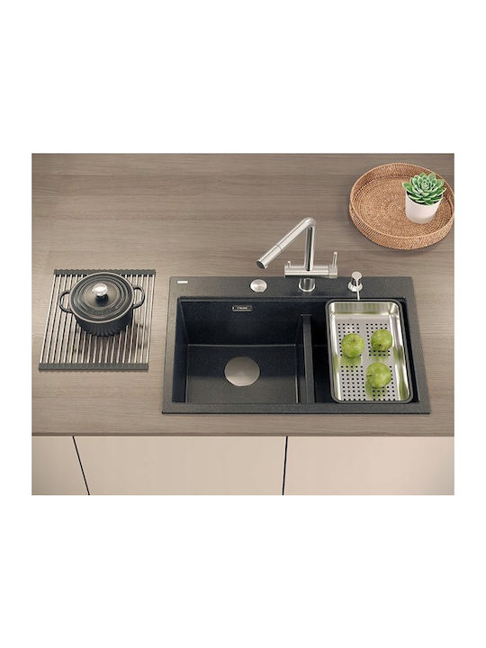 GraniteQ Drop-In Chiuvetă Inox L76xW50cm Argintiu