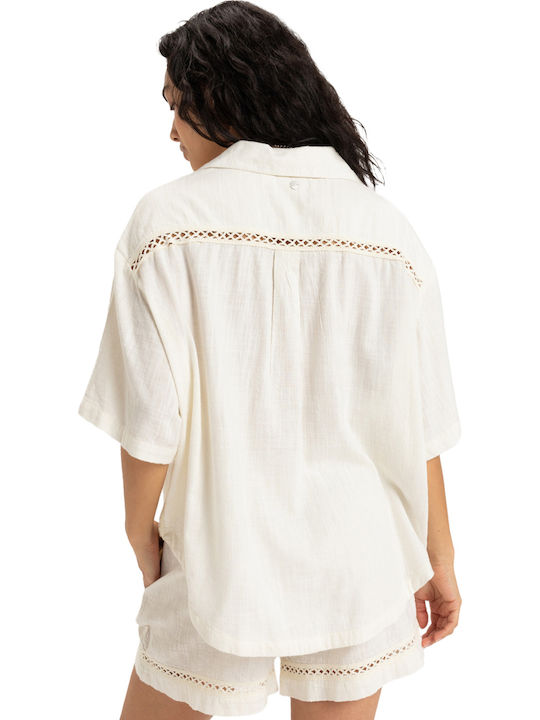 Bisous Fancy Women's Long Sleeve Shirt Egret
