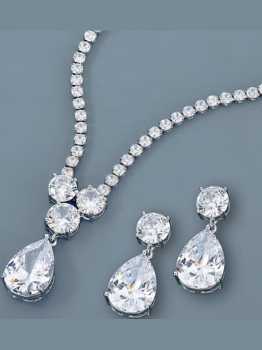 White Pearl Σετ Κοσμημάτων με Πέρλες & Πέτρες White Pearl Σετ Κοσμημάτων με Πέρλες & Πέτρες