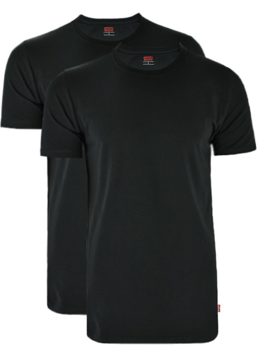 High Men's Undershirts Short-sleeved Jet Black 2Pack