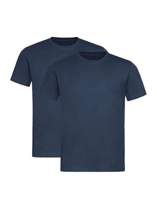 Men's Undershirts Short-sleeved Dark Blue 2Pack