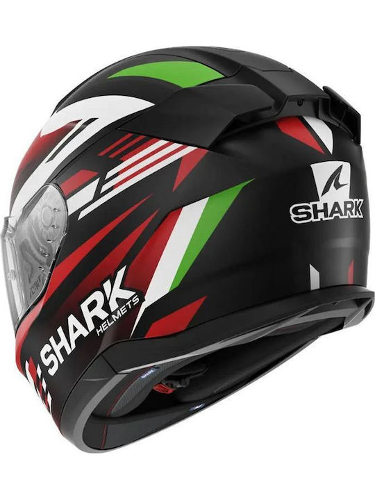 Shark D-Skwal 3 Firstlap KRG Mat Black/Red Κράνος Μηχανής Full Face ECE 22.06 1540gr με Pinlock και Sunvisor