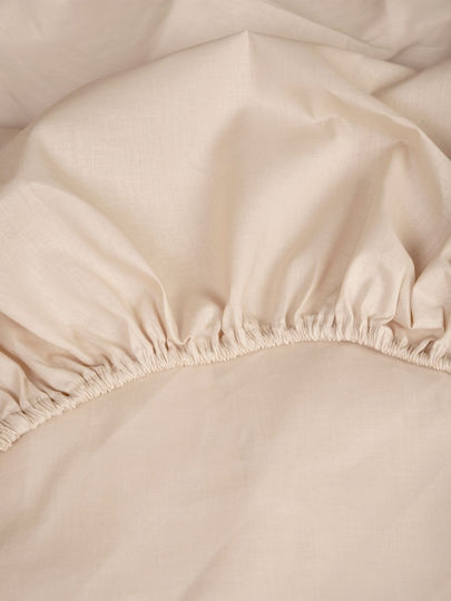 Sunshine Cotton Feelings 151 Σεντόνι Ημίδιπλο με Λάστιχο 120x200+30εκ. 108 Ecru