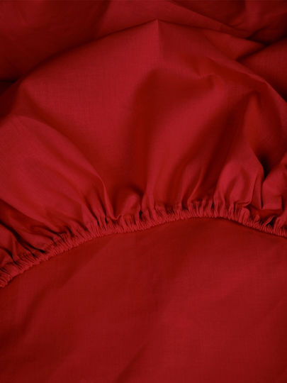 Sunshine Sheet Semi Double with Elastic 120x200+30cm. Cotton Feelings 151 113 Red