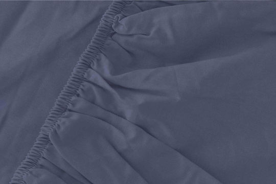 Detexpol Σεντόνι King Size με Λάστιχο 180x200εκ. Blue