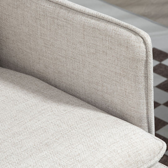 HomCom Doppelsitzer Sofa Weiß Crem 139x68x80cm