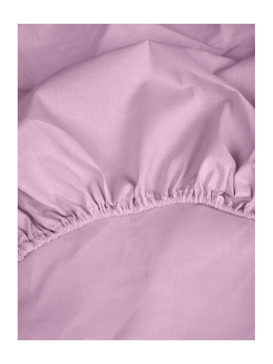 Sunshine Чаршаф Полудвойно с Ластик 120x200+30см. Cotton Feelings 151 102 Лилаво