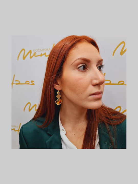 Mentzos Σκουλαρίκια Κρεμαστά από Ασήμι Επιχρυσωμένα
