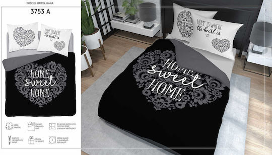Detexpol Σετ Παπλωματοθήκη Βαμβακερή 160x200cm Μονή με 2 Μαξιλαροθήκες Μπεζ