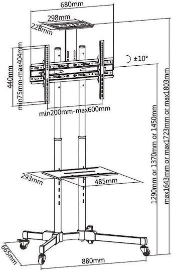 111703 Fernsehhalterung Boden bis 50kg