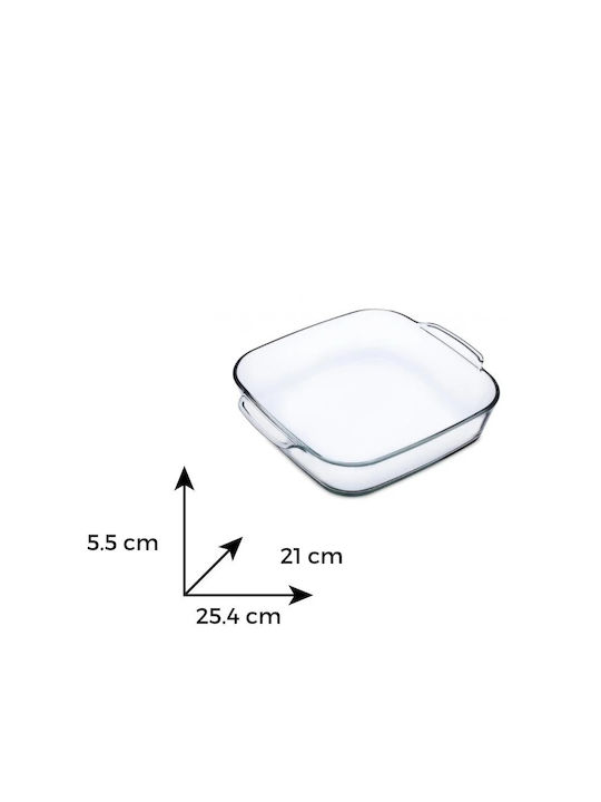 Simax Pătrat Vas de Gătit Rezistent la Căldură Sticlă cu Capac 1600ml 1buc