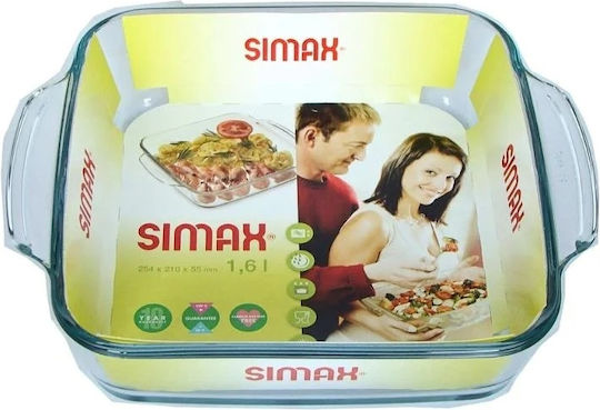 Simax Τετράγωνο Πυρίμαχο Σκεύος Γυάλινο με Καπάκι 1600ml