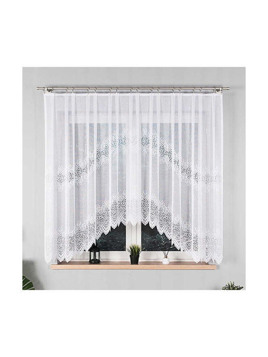 Markizeta Κουρτίνα με Τρέσα Λευκή 160x400εκ.