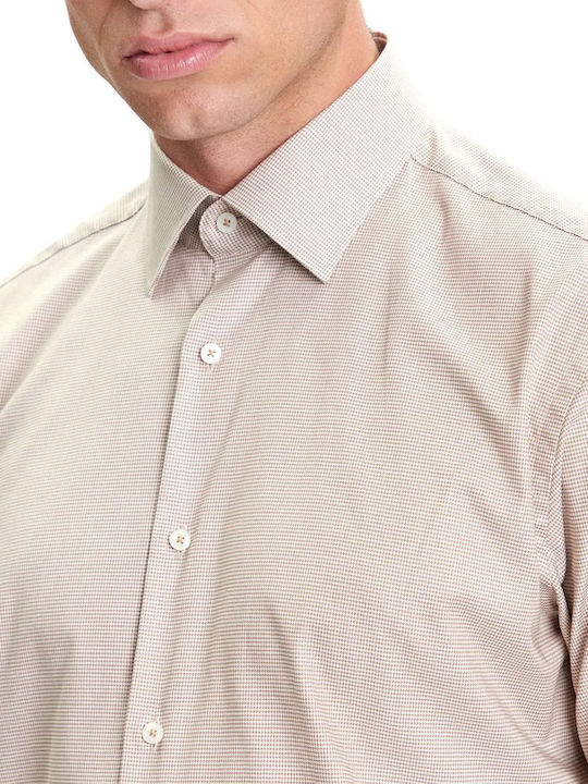 Regular-fit Long-sleeved Cotton Shirt Beige