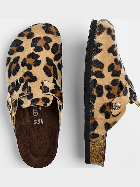 Anatomice Din Piele Papuci de Damă Leopard