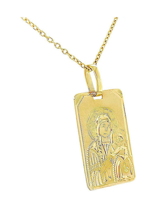 Xryseio Anhänger Kinder Amulett mit Jesus Christus aus Gold 14K FL1196
