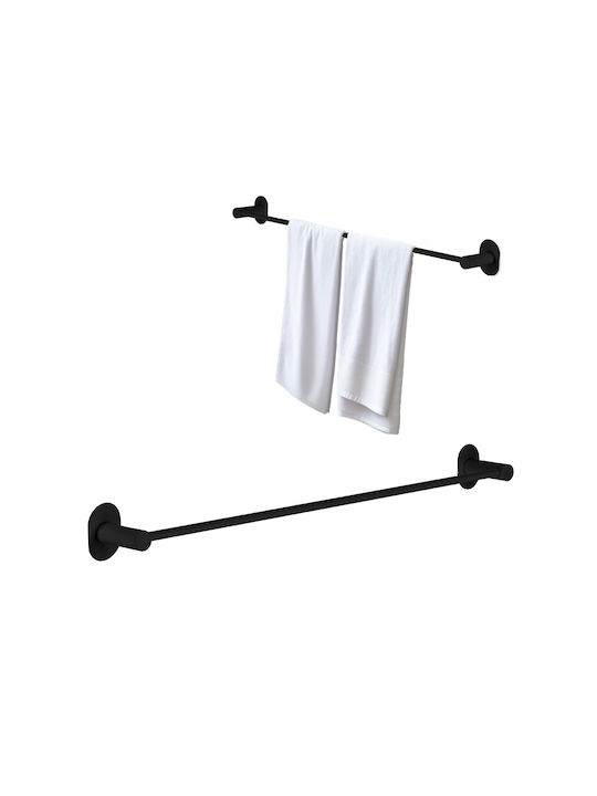 Laveo Single Wall-Mounted Bathroom Freestanding Towel Rack Black