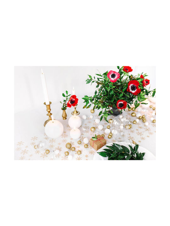 PartyDeco Декоративна Свещ Топка Бял 1бр