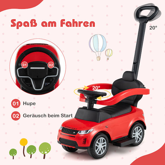 Costway Car Ride On with Parental Handle for 18+ Months Red