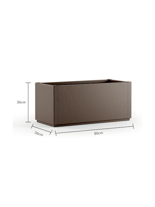 Casaria Кутия за саксии Пластмаса Кафяв 80x36x36см.