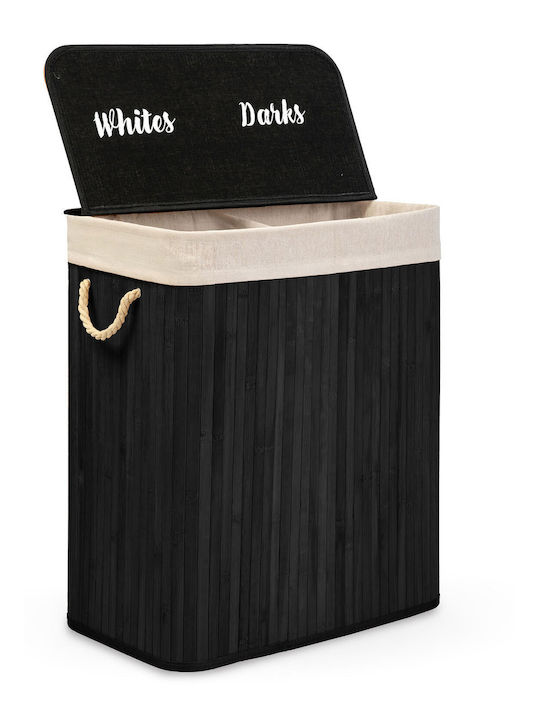 Massido Laundry Basket Bamboo 100lt with Cap 61x54x34cm Beige