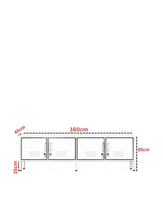 Steelen TV-Ständer Farbe Metall Senf M160xT45xH55cm
