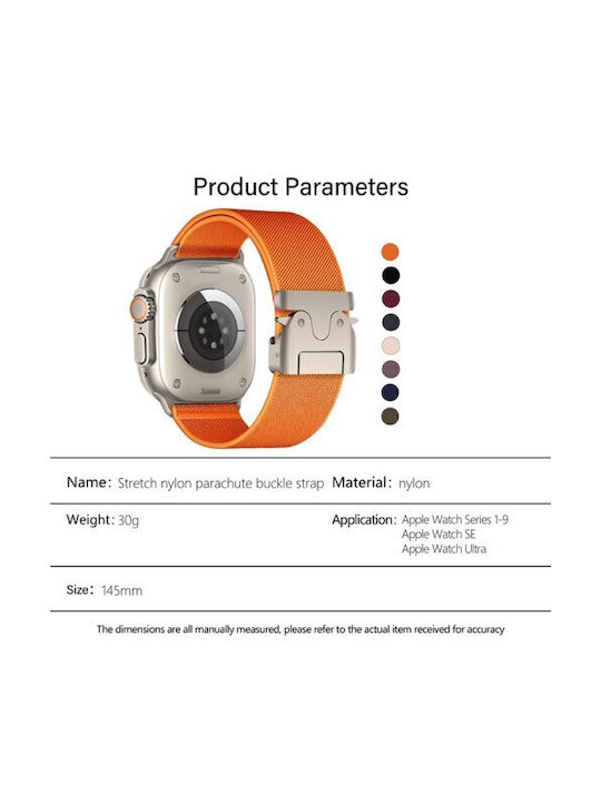 Kalebol Λουράκι Υφασμάτινο Μαύρο (Apple Watch 10, Ultra 2, Ultra 49mm, 9, 8, 7)