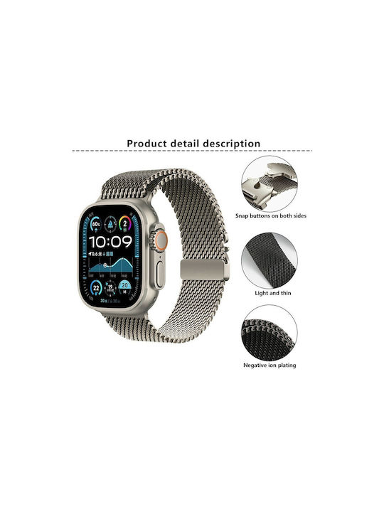 Kalebol Strap Stainless Steel Silver (Apple Watch 10, Ultra 2, Ultra, 9, 8, 7)