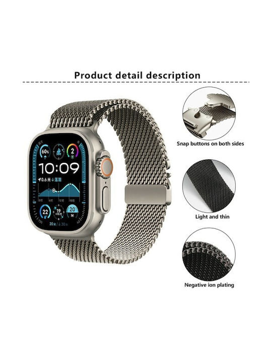 Kalebol Strap Stainless Steel Silver (Apple Watch 10, Ultra 2, Ultra, 9, 8, 7)