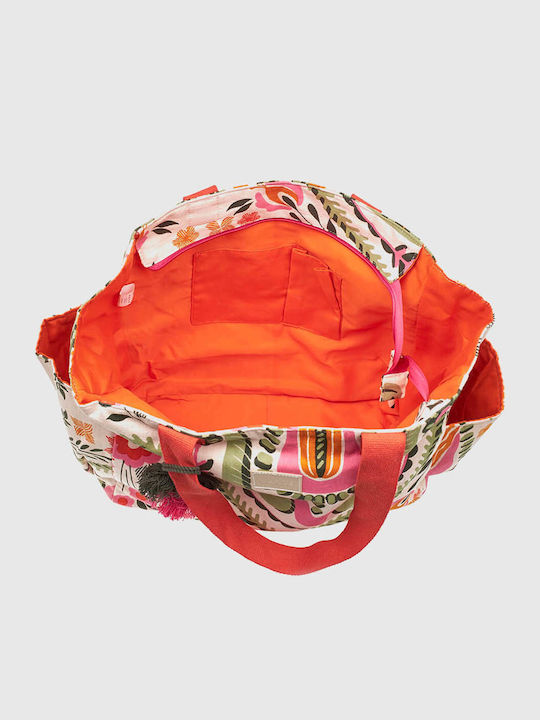 Verde Fabric Multicolour Beach Bag