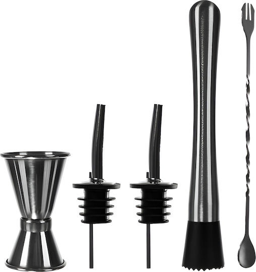 Set Shaker Cocktail Sweet Dream Idealstore 6 Elemente 700 Ml Shaker 2x Turnător Presator Lingură Bar Măsură Perfectă pentru Iubitorii de Cocktailuri Dimensiune 25 X 9 Cm Oțel Inoxidabil Argintiu