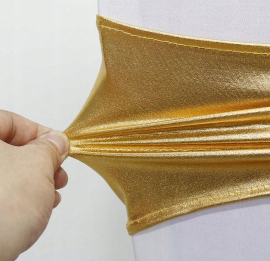 Meble odNowa Elastische Abdeckung für Stuhl Weiß 14x50cm 1Stück